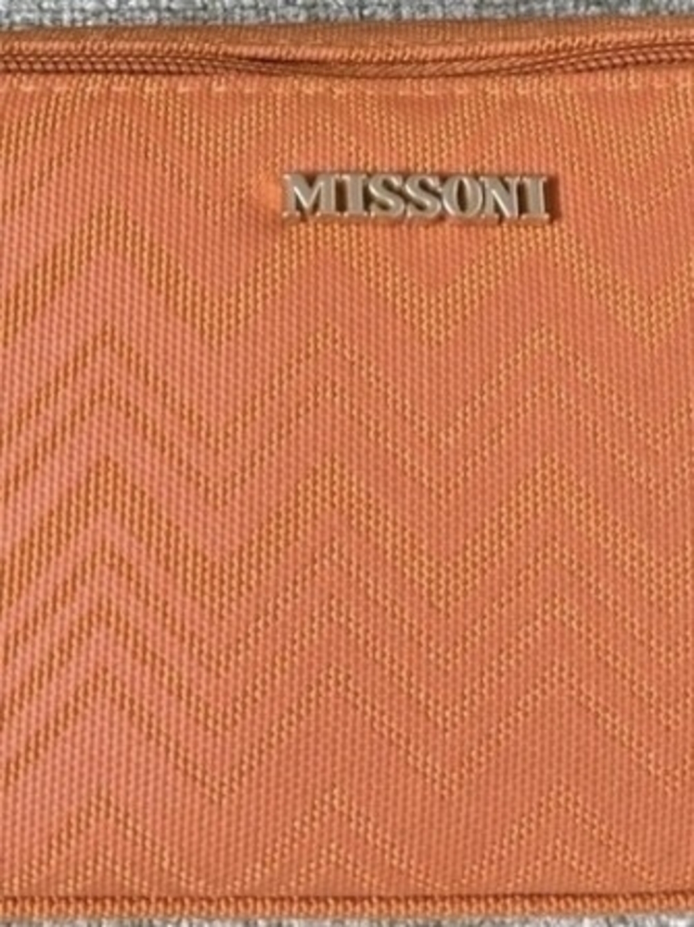 Missoni Orange Zigzag Toiletry Pouch with Metal Logo